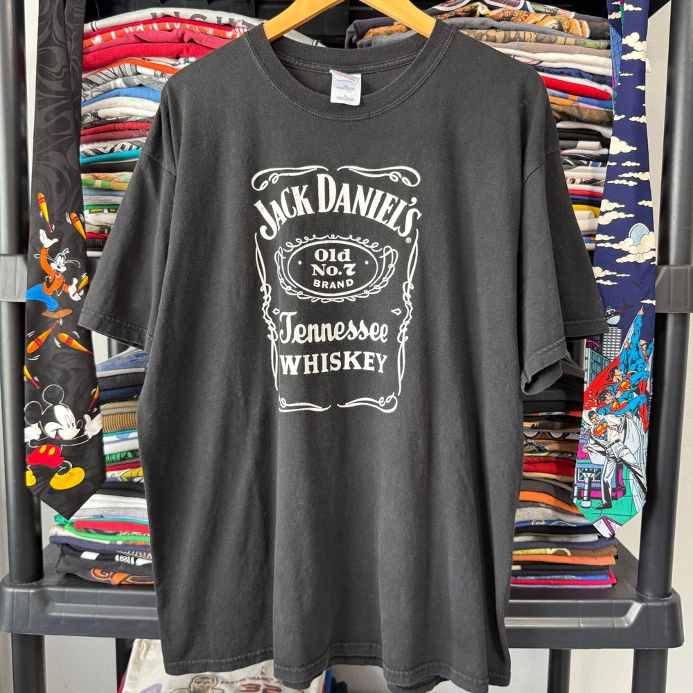 Vintage Black Jack Daniels Tennessee Whiskey Graphic Tee XL